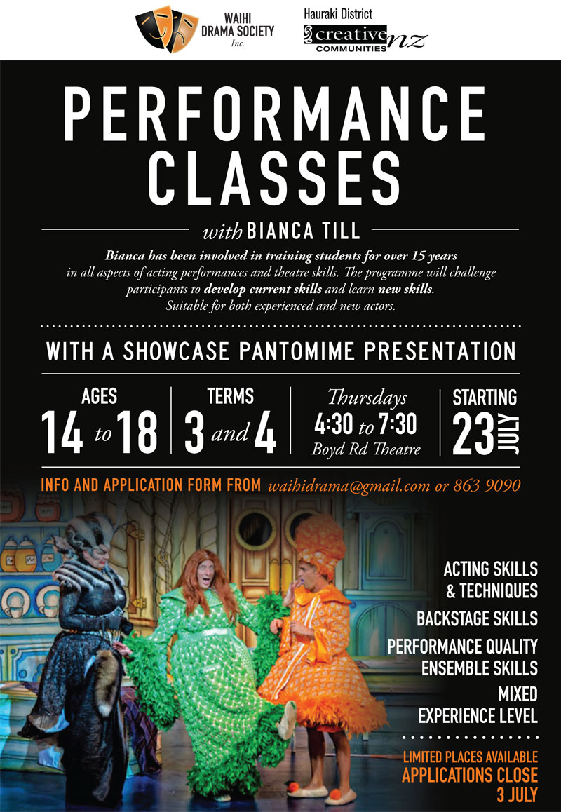 Class Performance Program Idea Performance Classes | Waihi Drama Society