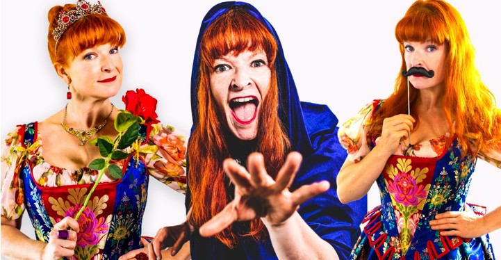 The TEMPESTUOUS Penny Ashton is shown as three different shakespearean characters